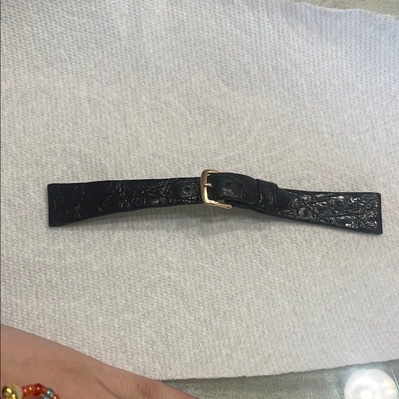 Benrus Black Leather Watch Strap - Picture 2 of 4